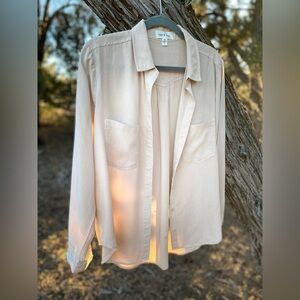 Cloth & Stone Beige Button-Up Blouse